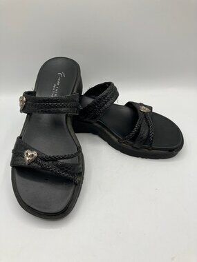 Bare Trap Sandals Womens 8.5M Wear Ever "Rylie" Black Good Condition